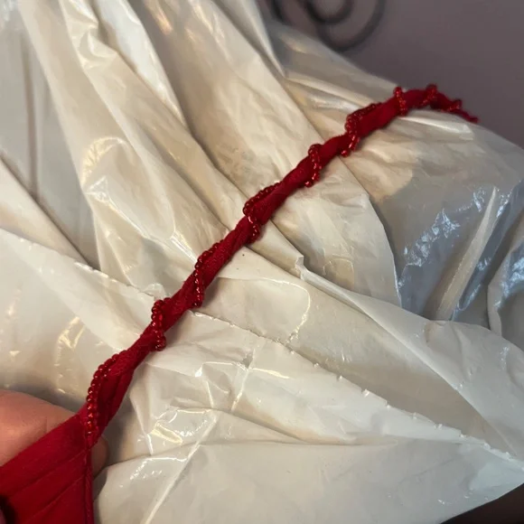 Wrapped in Red Embroidered Gown - Picture 6 of 10